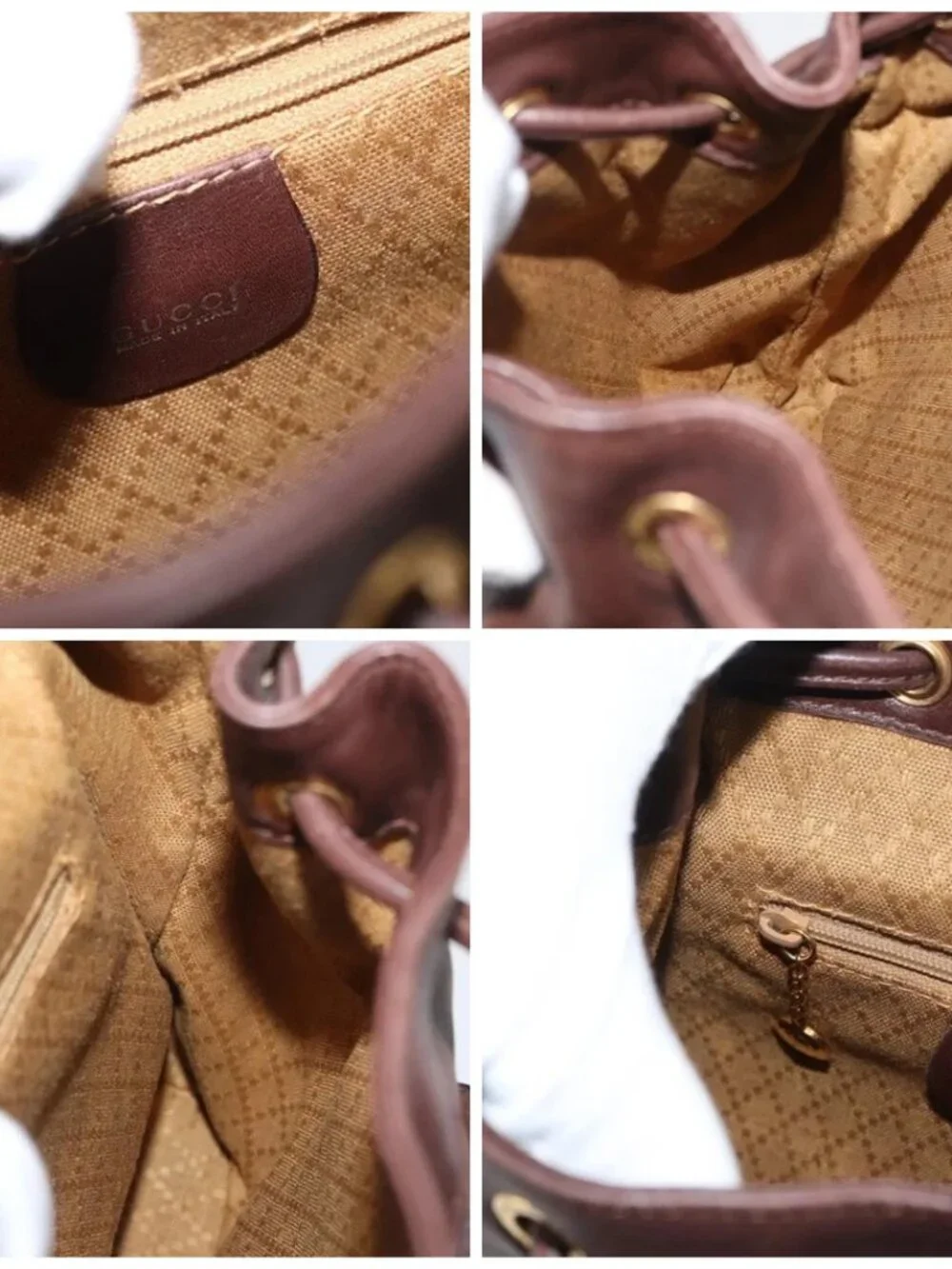 GUCCI Bamboo Backpack Leather Brown Gold 003 2058 0030 Auth BA11134 - Picture 15 of 16